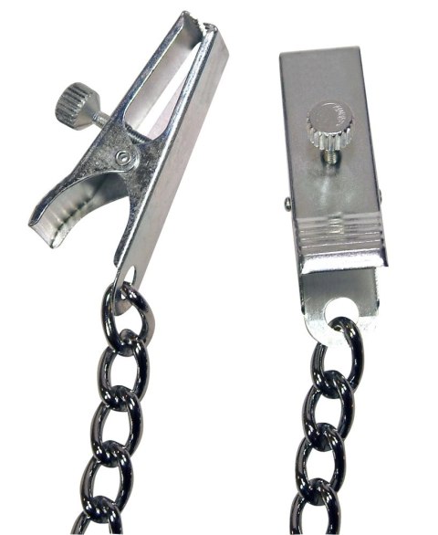 Fetish Collection Łańcuch metalowy z regulowanymi zaciskami 30 cm Fetish Collection