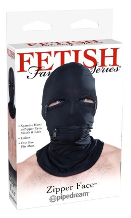 Fetish Fantasy Series kaptur na głowę z zamkami, czarny, uniwersalny Fetish Fantasy