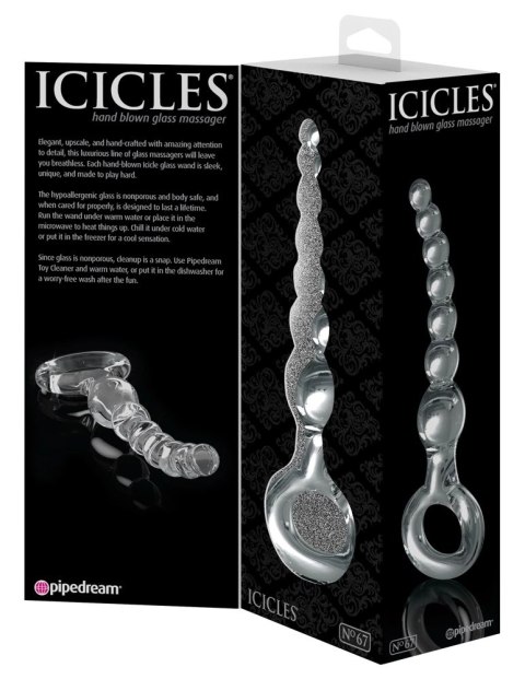 Icicles Szklany Łańcuszek Kulisty z Uchwytem 20,5cm Przezroczysty Icicles