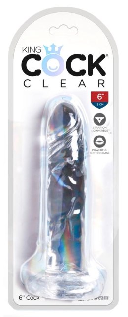 King Cock Clear Model Transparentny 15 cm z Przyssawką King Cock