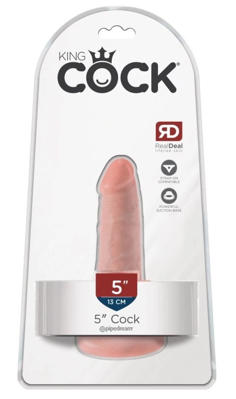 King Cock Model 13 cm Jasny - Elastyczny z Przyssawką PVC King Cock