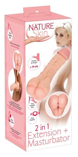 Nature Skin 2w1 - model anatomiczny z otworem, długość 21 cm, TPE Nature Skin