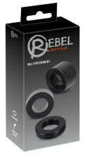 Rebel Zestaw 3 pierścieni anatomicznych TPR czarne rożne szerokości Rebel