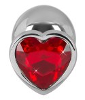 You2Toys Diamond Plug Medium czerwony kamień 8,2 cm aluminium You2Toys