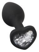 You2Toys Korek silikonowy serce z kryształem 7,3 cm czarny You2Toys