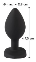 You2Toys Korek silikonowy serce z kryształem 7,3 cm czarny You2Toys