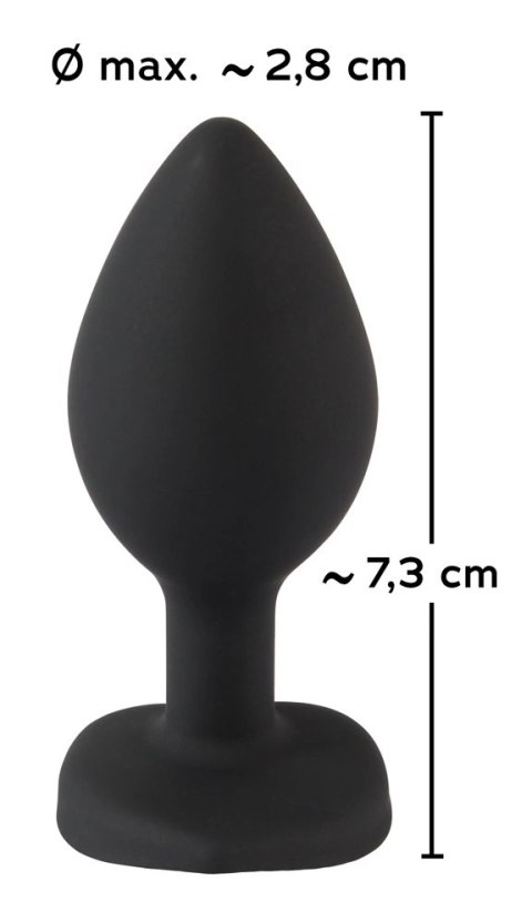 You2Toys Korek silikonowy serce z kryształem 7,3 cm czarny You2Toys