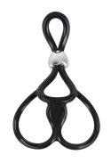 You2Toys Potrojny Pierścień Regulowany Czarny Silikon 13cm You2Toys