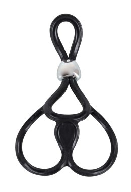 You2Toys Potrojny Pierścień Regulowany Czarny Silikon 13cm You2Toys