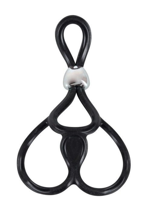 You2Toys Potrojny Pierścień Regulowany Czarny Silikon 13cm You2Toys