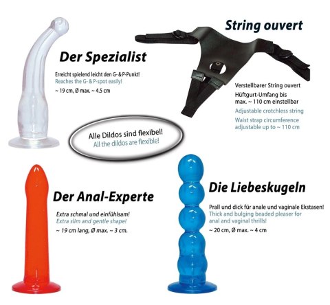 You2Toys Zestaw uprząż + 3 wymienne elementy, regulowany pasek You2Toys
