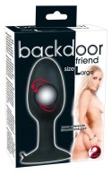 Backdoor Friend Large - silikonowy korkowy model z kulą wewnętrzną, czarny Backdoor Friend