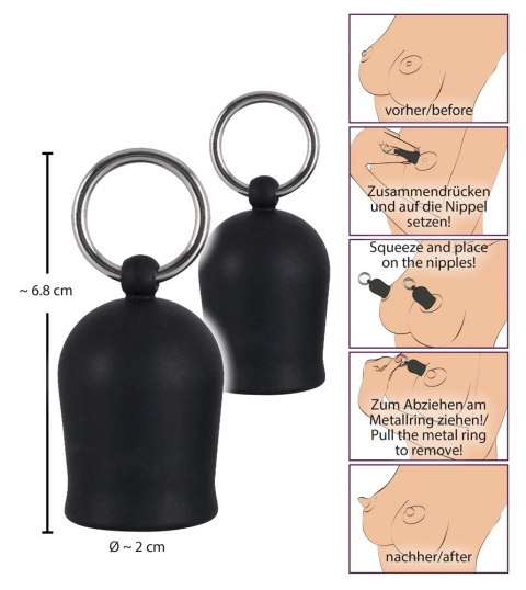 Black Velvets zestaw przyssawek anatomicznych do brodawek 2 szt. czarne Black Velvets