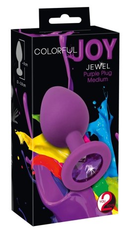 Colorful Joy Korek dekoracyjny z kamieniem fioletowy silikon 8 cm Colorful Joy