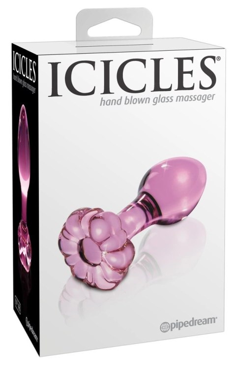 Icicles Szklany korek z ozdobną końcowką w kształcie kwiatu 8,9 cm Icicles