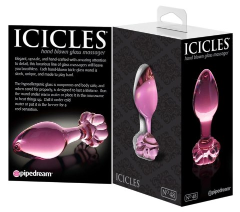 Icicles Szklany korek z ozdobną końcowką w kształcie kwiatu 8,9 cm Icicles