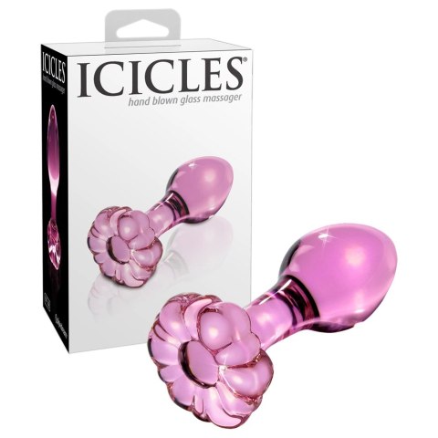 Icicles Szklany korek z ozdobną końcowką w kształcie kwiatu 8,9 cm Icicles