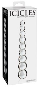 Icicles model 9 - Szklany zestaw koralikow w 9 rozmiarach, przezroczysty Icicles