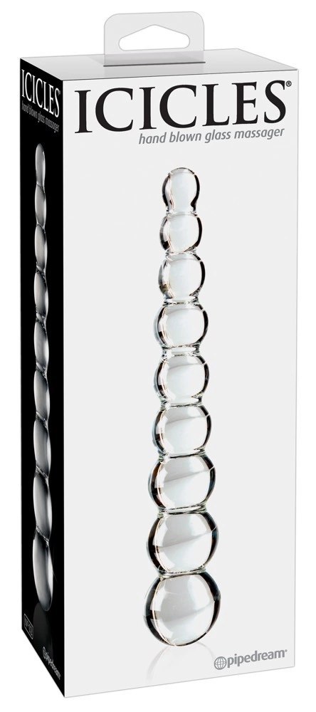 Icicles model 9 - Szklany zestaw koralikow w 9 rozmiarach, przezroczysty Icicles