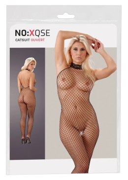 NO:XQSE Kombinezon siateczkowy z koronkowym kołnierzem M/L czarny NO:XQSE