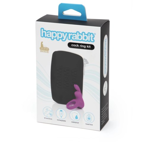 Happy Rabbit Fioletowy Pierścień Wibrujący USB z Etui Silikonowy Happy Rabbit
