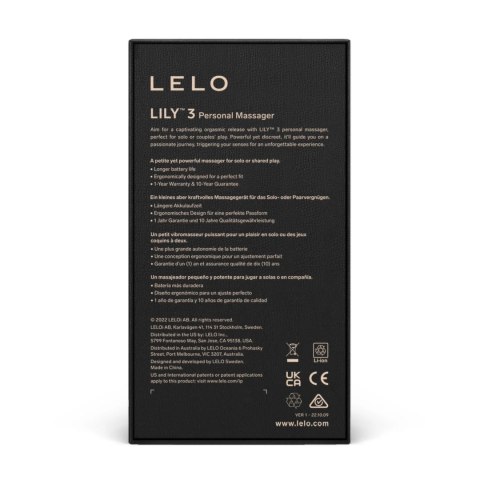 LELO Lily 3 Dark Plum - kompaktowy masażer, wodoodporny, 10 trybow Lelo
