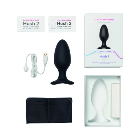 Lovense Hush 2 L 57 mm - zdalna wibrująca zatyczka, Bluetooth, czarna Lovense