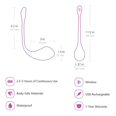 Lovense Lush 2 - Wibrujące Jajko Bluetooth z Aplikacją, Rożowe Lovense