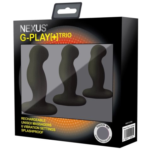 Nexus G-Play Trio+ Black - Zestaw 3 Wibrujących Korkow, 6 Trybow, USB Nexus