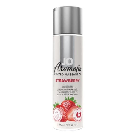 System JO Aromatix Massage Oil Strawberry 120ml - odżywczy olejek do masażu System JO