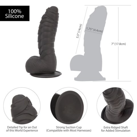 Addiction Ben Dong 18 cm Black - silikonowa anatomiczna forma, prążkowana Addiction