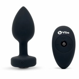 B-Vibe Vibrating Jewel Plug M/L Black Diamond - model z pilotem, 15 trybow B-Vibe