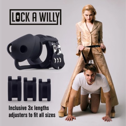 Lock a Willy - system zabezpieczający, regulowany, zestaw z kłodką Lock-a-Willy