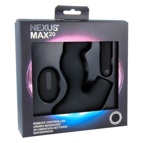 Nexus Max 20 Black - wibrujący korek z pilotem, silikonowy, 10x4 cm Nexus