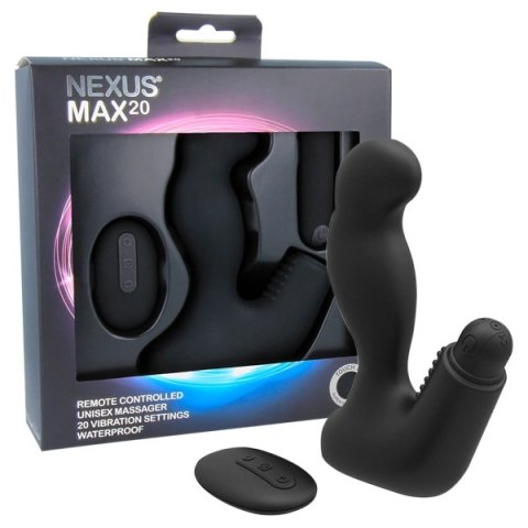 Nexus Max 20 Black - wibrujący korek z pilotem, silikonowy, 10x4 cm Nexus