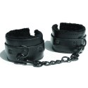 S&M Shadow Kajdanki z futerkiem, czarne, 23 cm, vegan leather Sex&Mischief