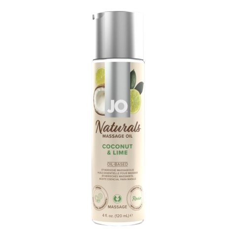 System JO Naturals Olejek do masażu Coconut & Lime 120 ml wegański System JO