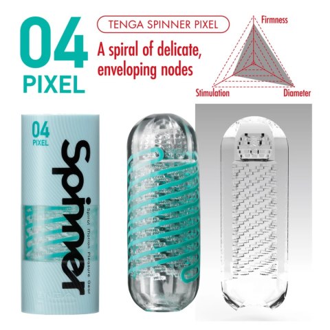 Tenga Spinner 04 Pixel - obrotowa maszyna intymna spiralna struktura Tenga