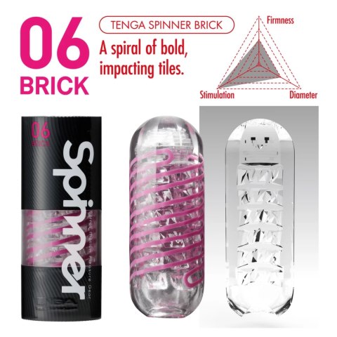 Tenga Spinner 06 Brick - innowacyjna maszyna intymna spiralna struktura Tenga
