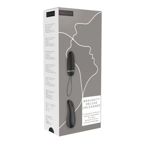 B Swish bnaughty Deluxe Unleashed Black - bezprzewodowe jajeczko, 6 trybow, silikon B Swish
