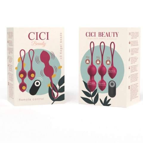 CICI Beauty Premium Zestaw 3 Kulek Kegla Wibrujących Pilot IPX7 USB CICI BEAUTY