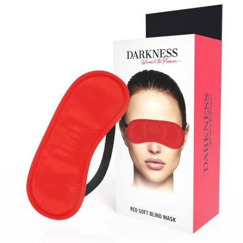 Darkness Prosta Satynowa Maska na Oczy Czerwona Regulowana DARKNESS