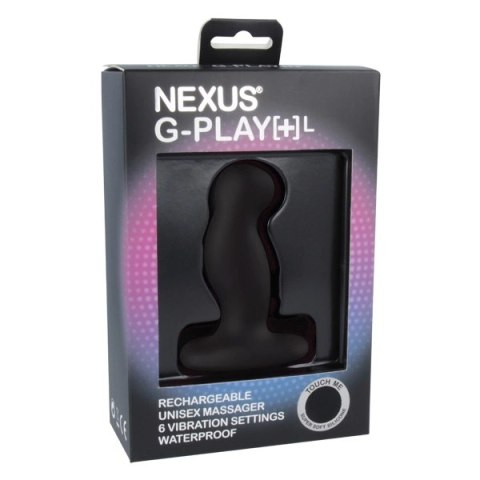 Nexus G-Play+ Medium Black - wibrująca zatyczka analna, silikon, USB Nexus