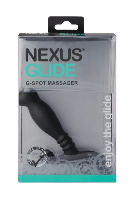 Nexus Glide Black - anatomiczny masażer prostaty z kulką stalową, 11,5 cm Nexus