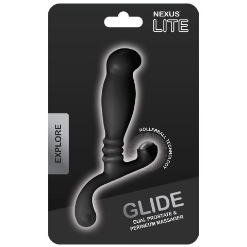 Nexus Glide Black - anatomiczny masażer prostaty z kulką stalową, 11,5 cm Nexus