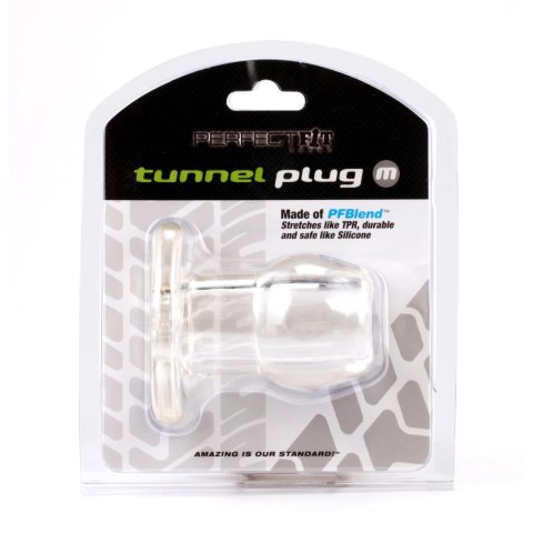 Perfect Fit Tunnel Plug Medium Clear przezroczysty korek z otworem 6,4 cm Perfect Fit