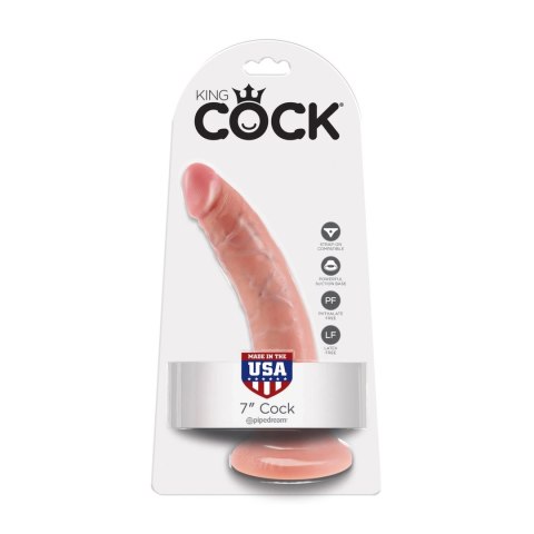 Pipedream King Cock 7 Inch Flesh - model z przyssawką, długość 17,8 cm King Cock
