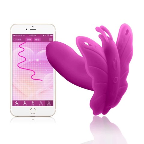Realov Lydia I Purple - wibrujący motylek, sterowanie smartfonem, silikon Realov