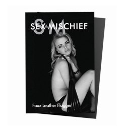 S&M Flogger Black - skorzany pejcz z wygodną rączką, 61 cm Sex&Mischief