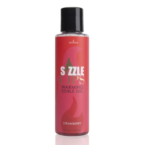 Sensuva Sizzle Lips Żel rozgrzewający jadalny truskawkowy 125 ml Sensuva